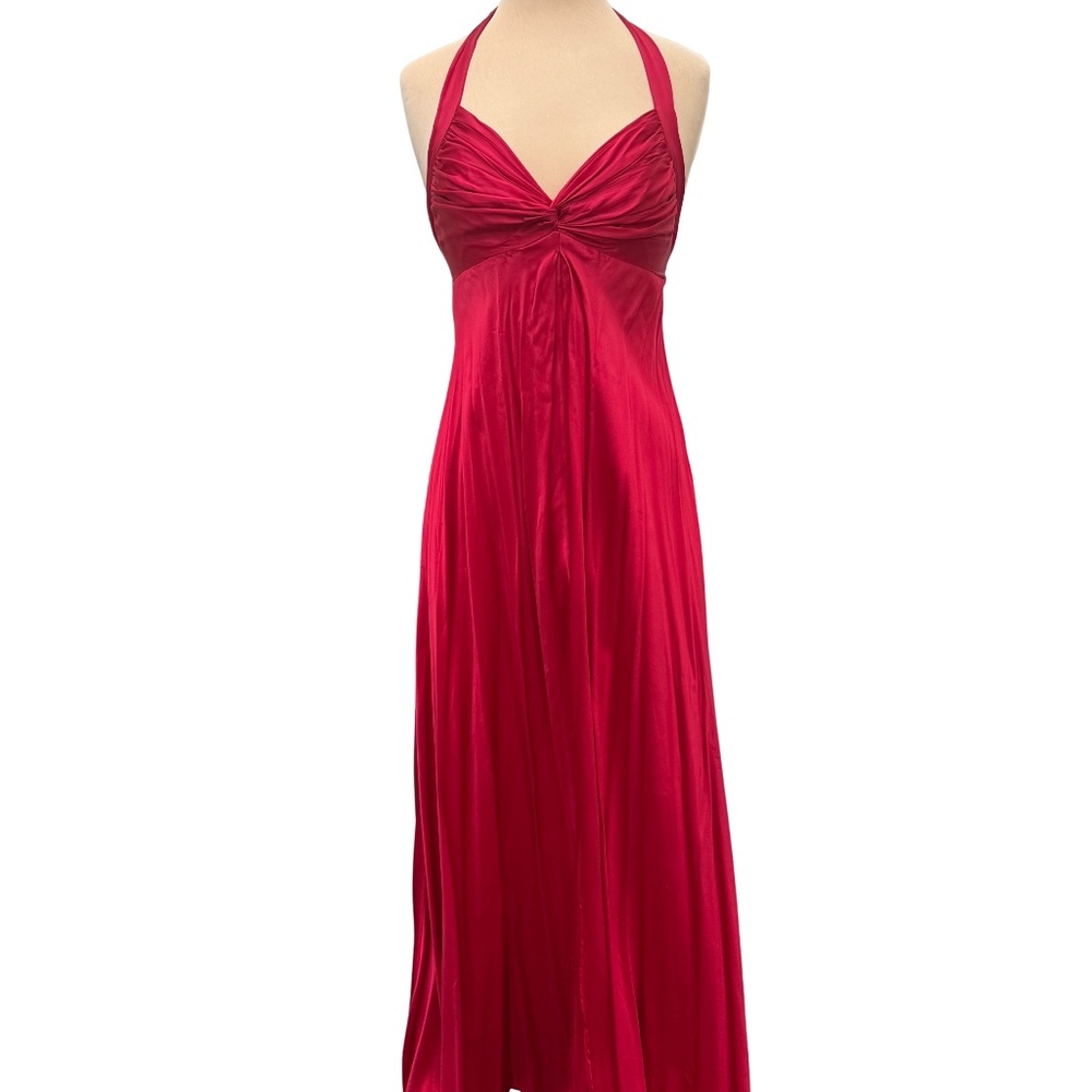 90s Victoria’s Secret Silk Red Vintage Empire Waist Maxi Gown Slip Dress